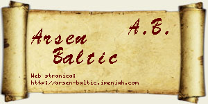 Arsen Baltić vizit kartica